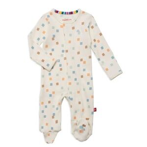 3-6 Months , HIP TO BE SQUARE ORGANIC COTTON MAGNETIC FOOTIE NWT